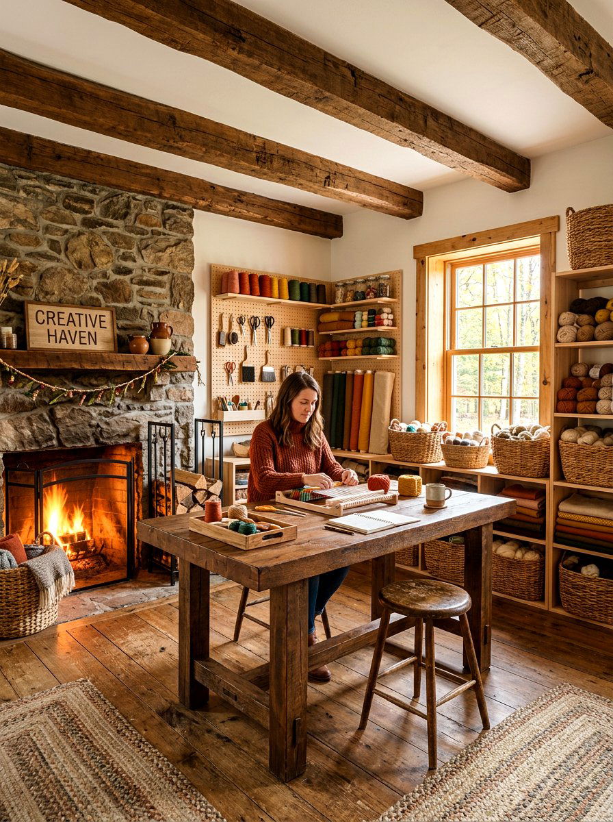 Rustic Craft Room - 30 knitting room ideas