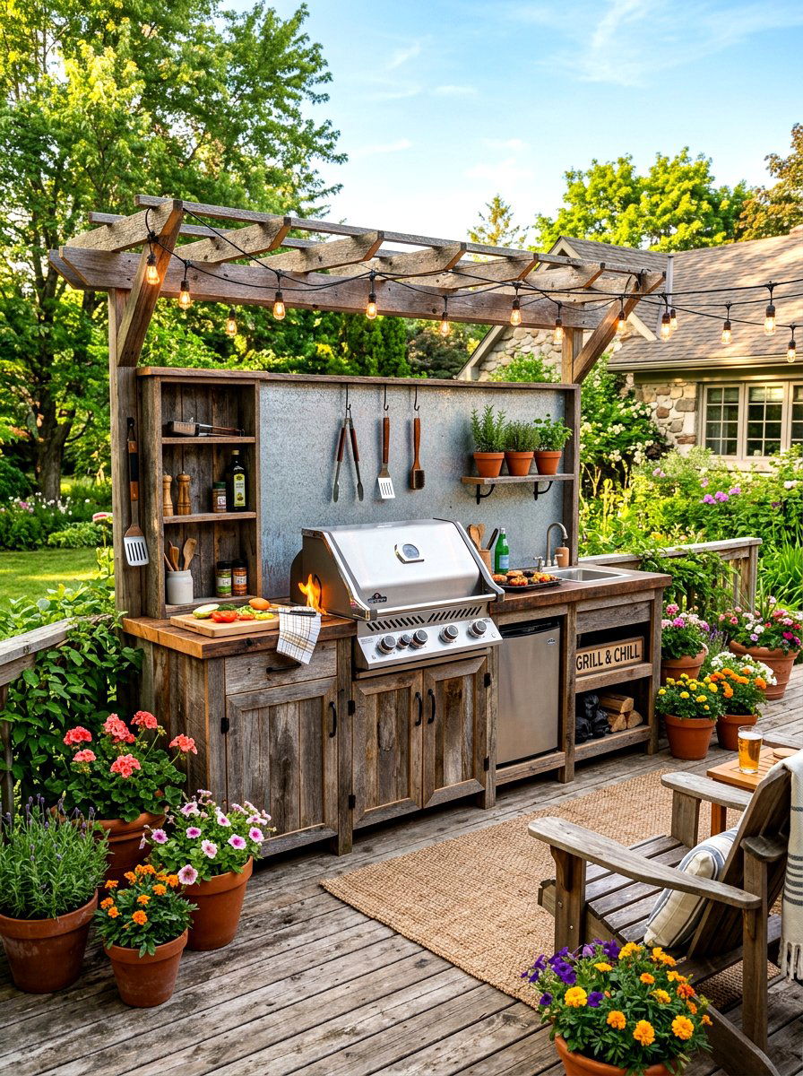 Rustic Deck Grill - 30 deck grill station ideas