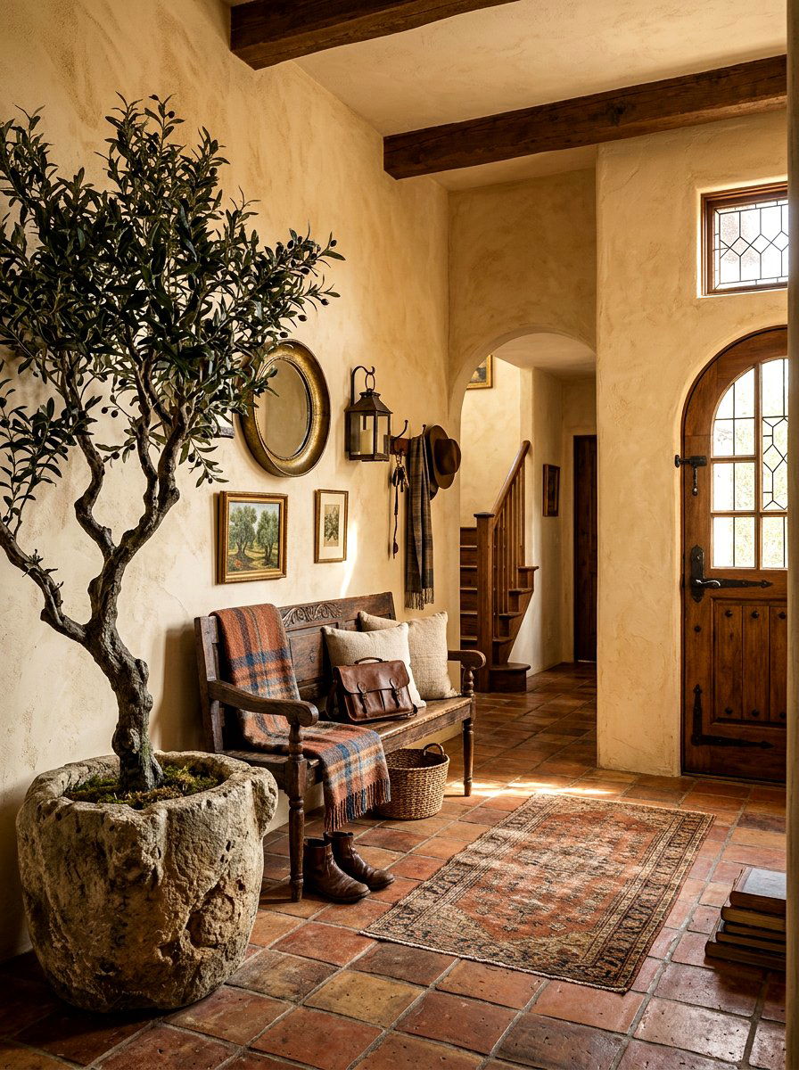 Rustic Entryway Olive Tree - 30 olive tree entry ideas