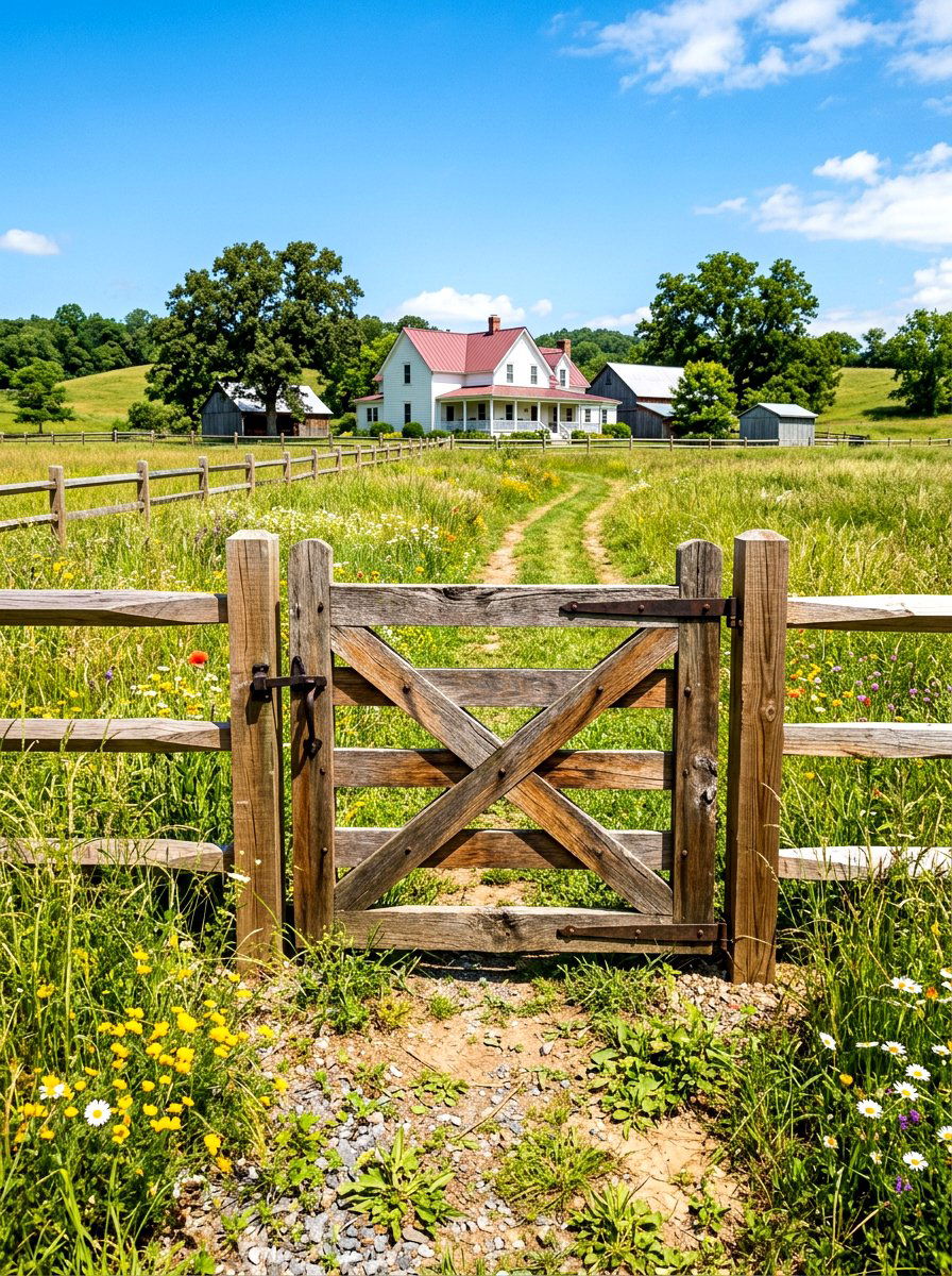 Rustic Farm Gate - 30 garden gate entrance ideas