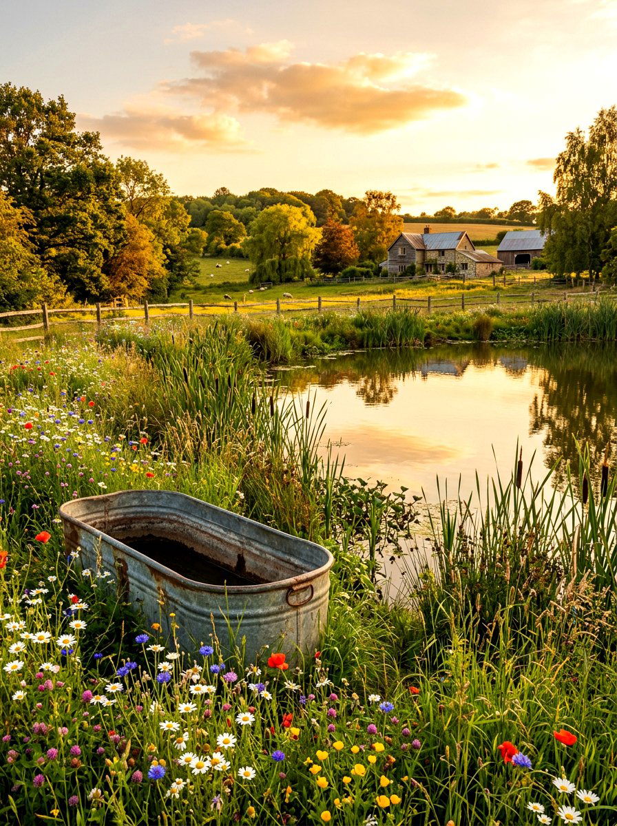 Rustic Farm Pond - 30 backyard pond ideas