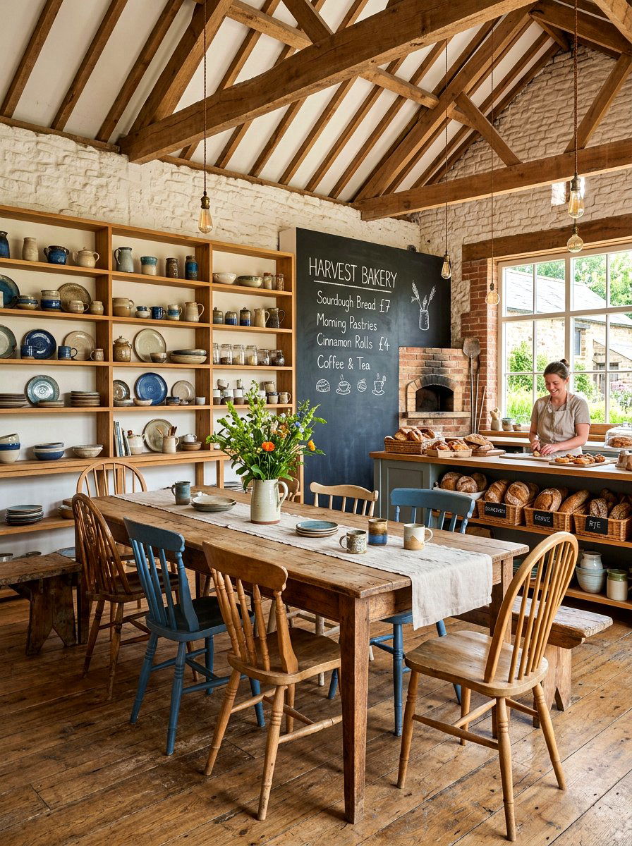 Rustic Farmhouse Bakery - 30 at home cafe dining ideas