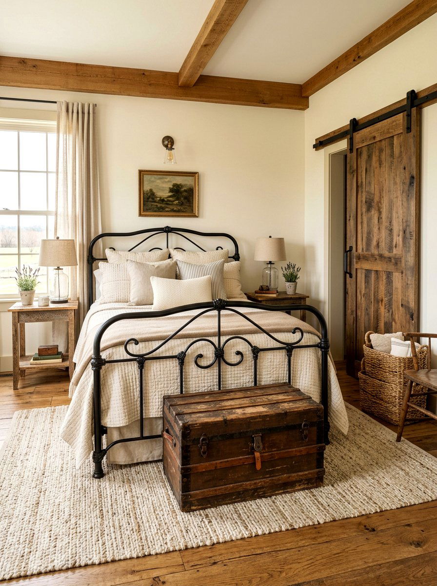 Rustic Farmhouse Bedroom - 30 collected bedroom decor ideas