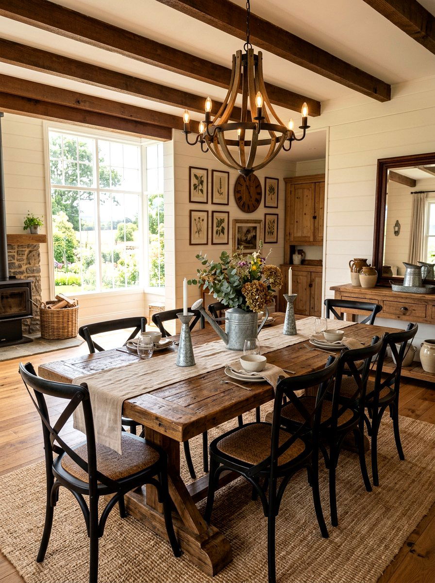 Rustic Farmhouse Dining Room - 30 supper club home ideas