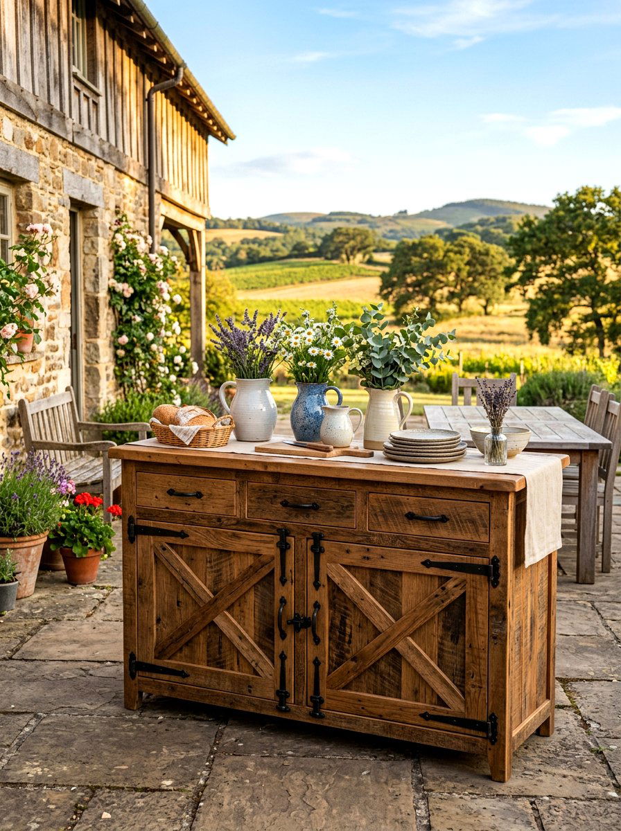Rustic Farmhouse Dining Room Buffet - 30 built in buffet dining ideas