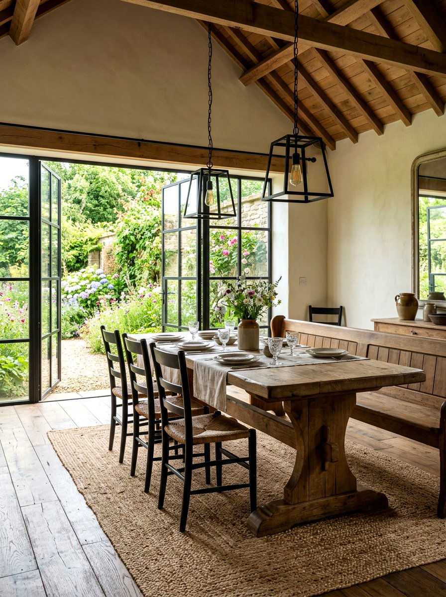 Rustic Farmhouse Dining Room - 30 English dining room ideas