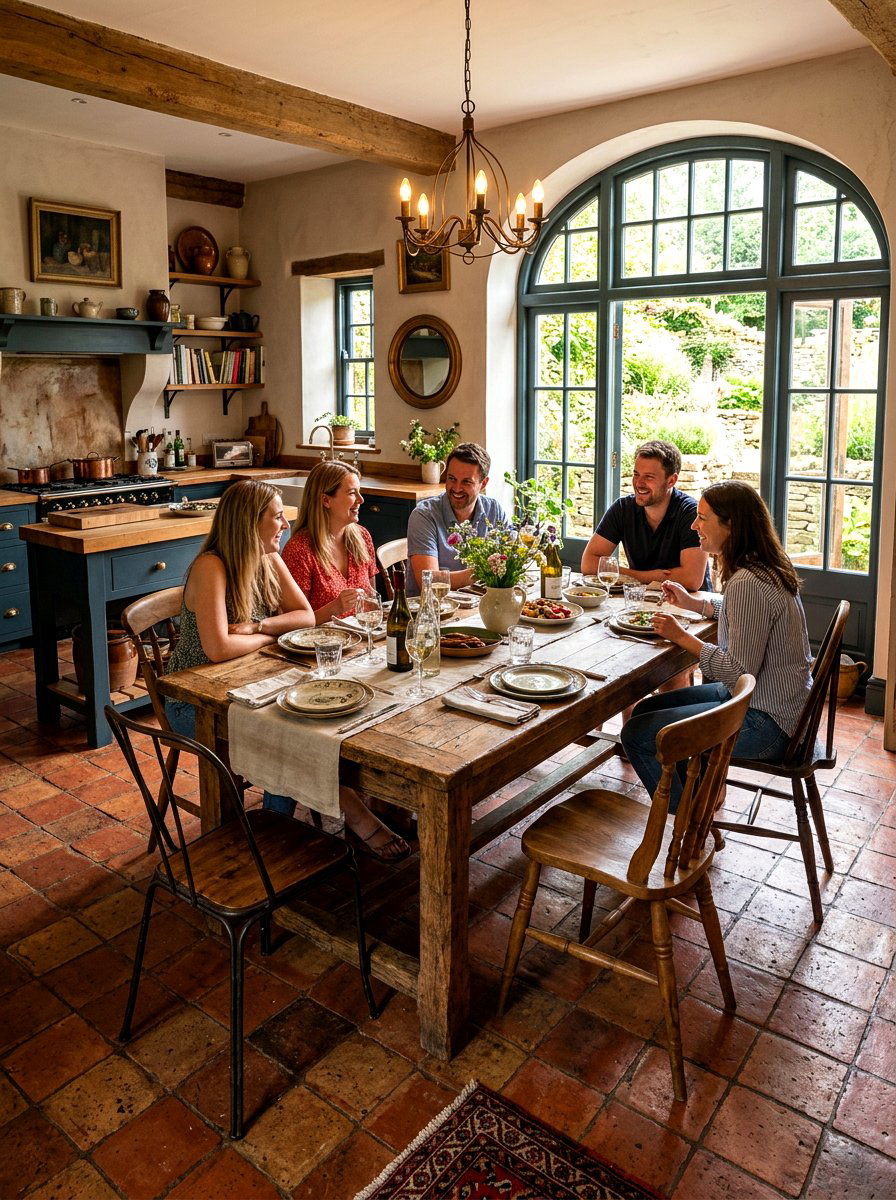 Rustic Farmhouse Dining Table - 30 Spanish style kitchen ideas