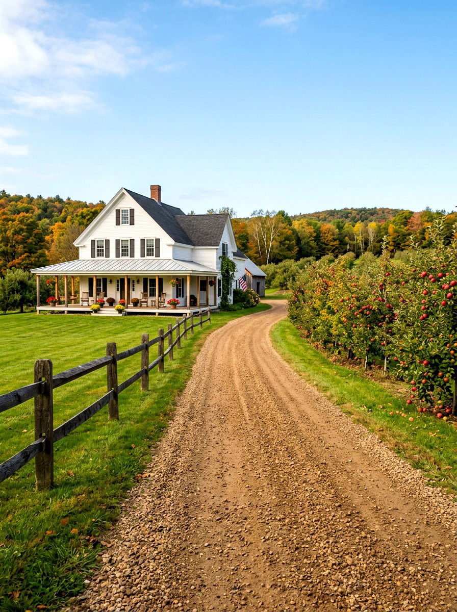Rustic Farmhouse Driveway - 30 gravel driveway ideas