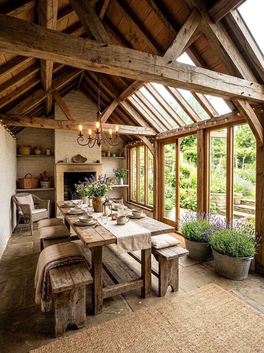 Rustic Farmhouse Enclosed Patio - 30 enclosed patio garden ideas