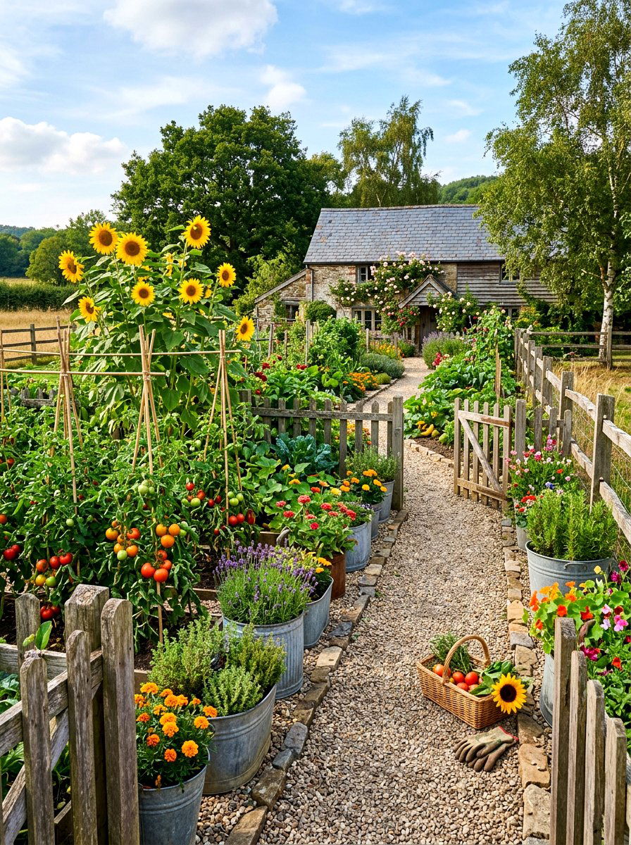Rustic Farmhouse Garden - 30 kitchen garden ideas