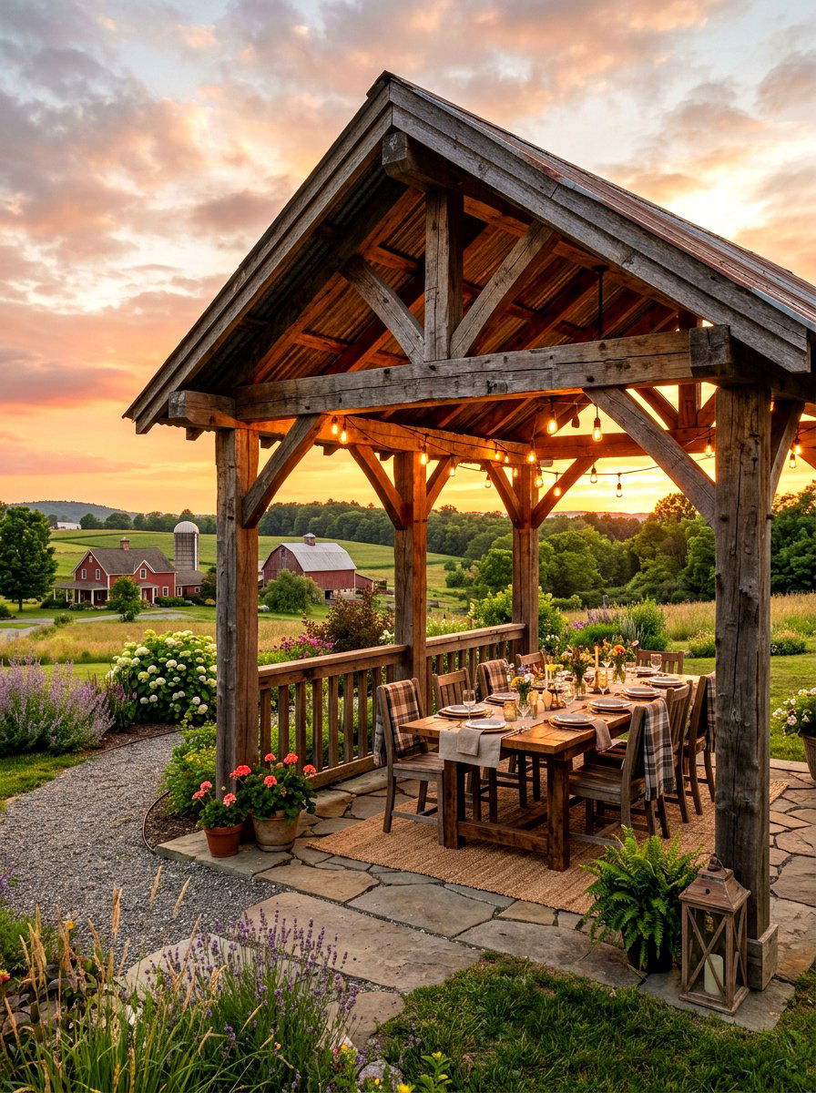 Rustic Farmhouse Gazebo - 30 gazebo ideas