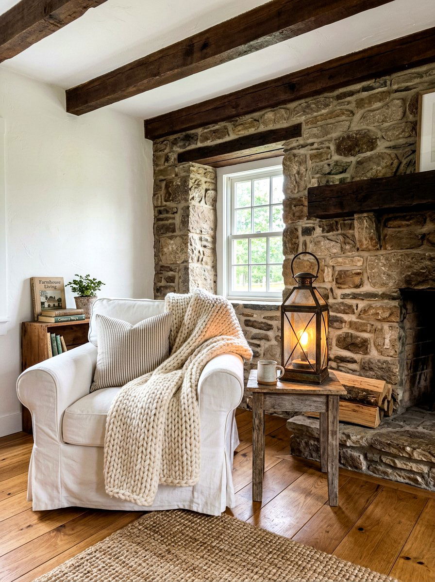 Rustic Farmhouse Lantern Light - 30 reading lamp corner ideas