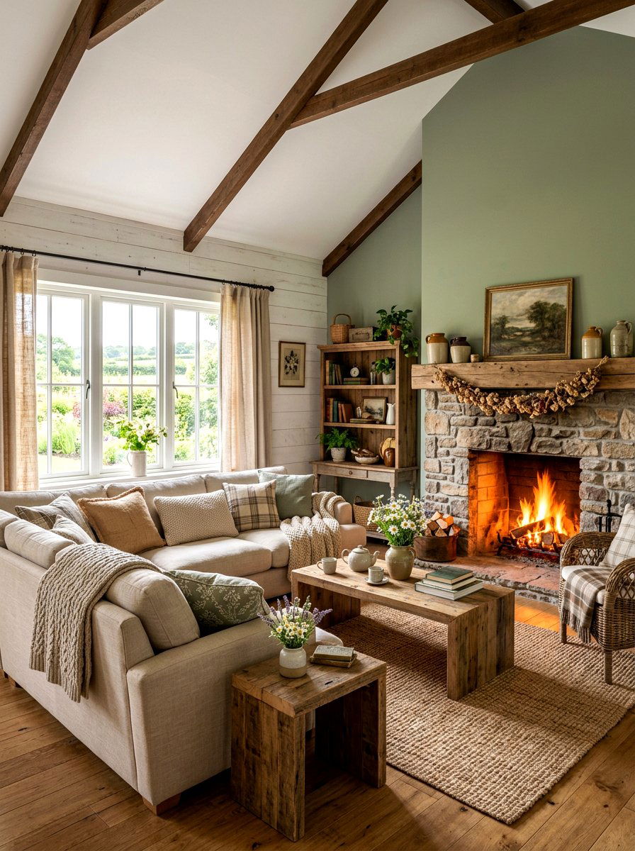 Rustic Farmhouse Living Room - 30 grandma core living room ideas