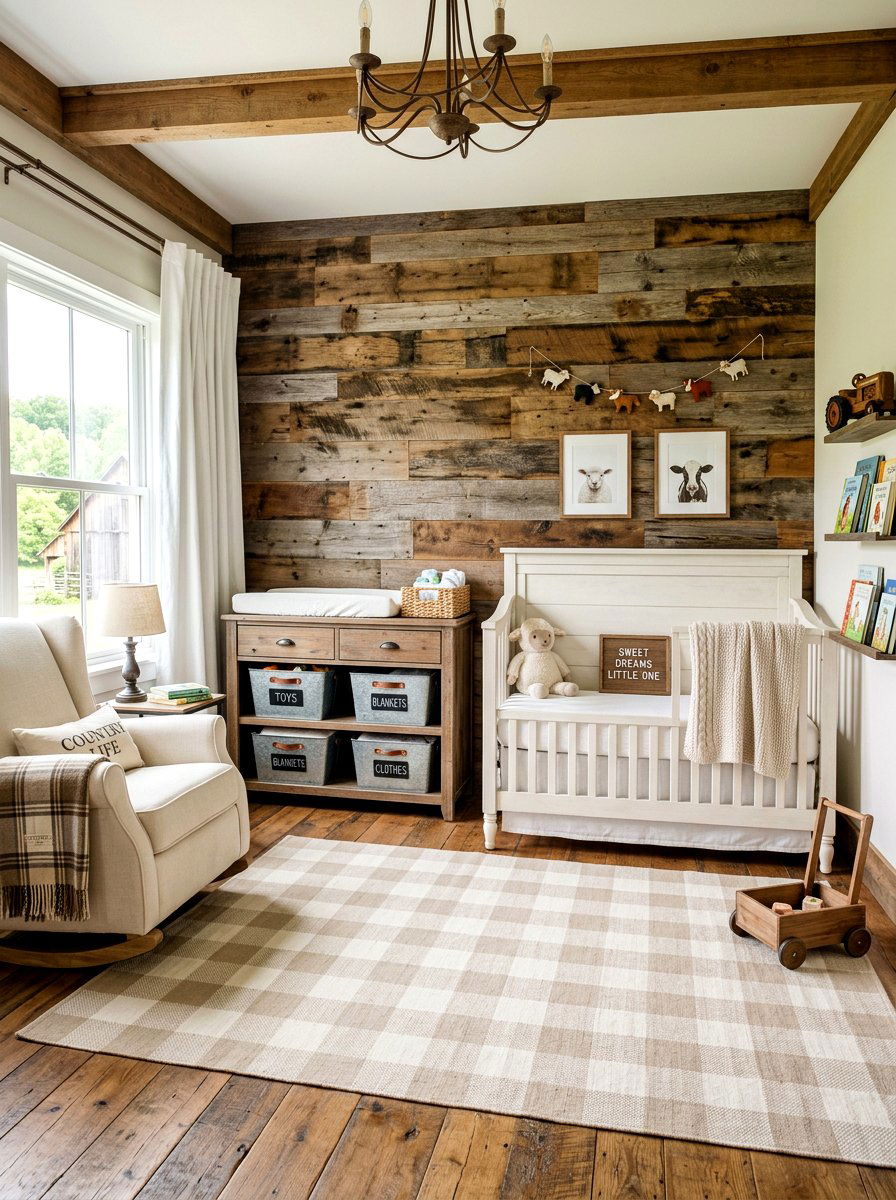 Rustic Farmhouse Nursery - 30 gender neutral baby room ideas