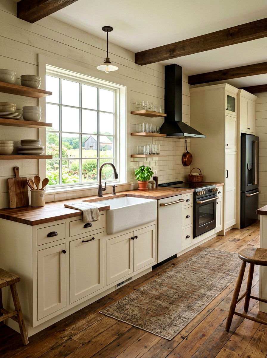 Rustic Farmhouse One Wall Kitchen - 30 one wall kitchen ideas
