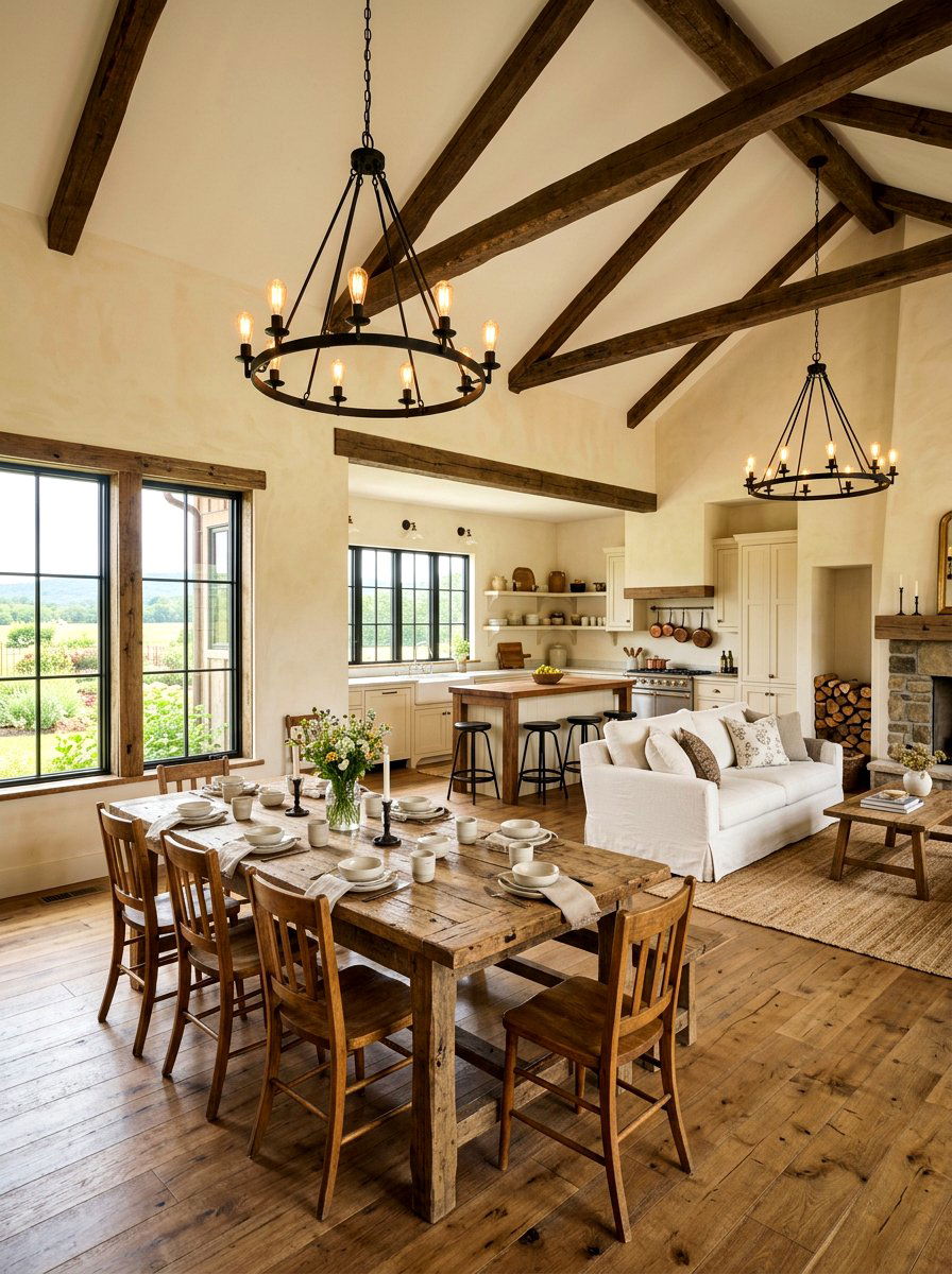 Rustic Farmhouse Open Plan - 30 open concept decorating ideas