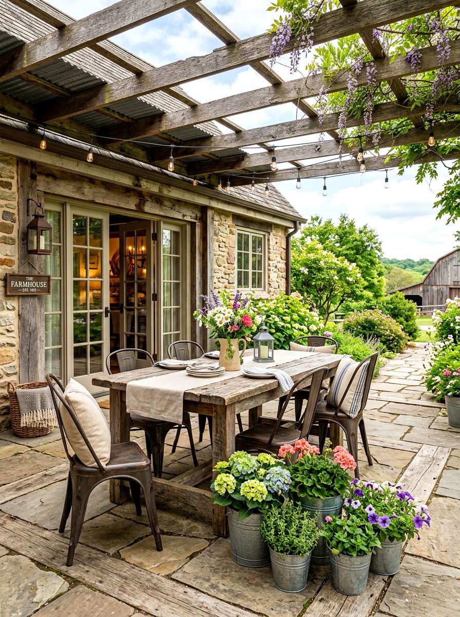 Rustic Farmhouse Patio Style - 30 patio decorating ideas