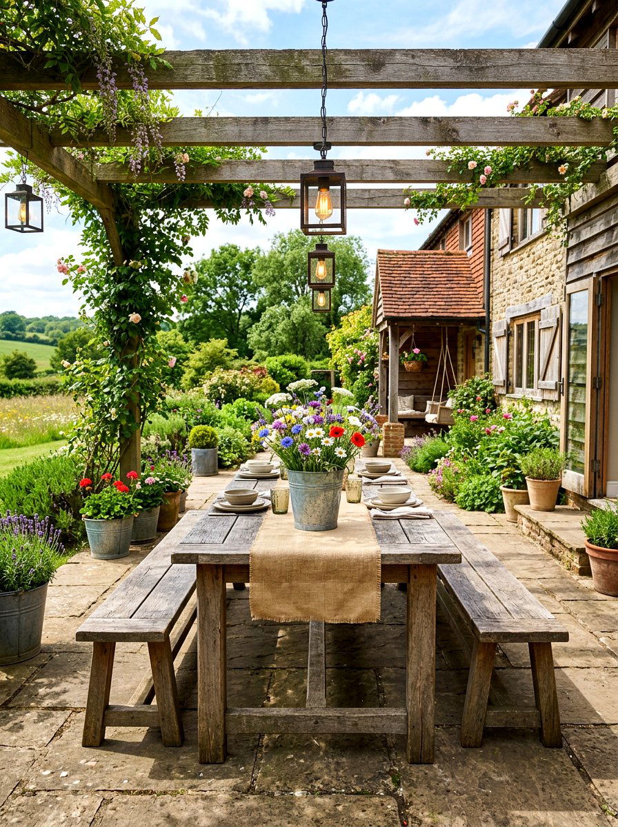Rustic Farmhouse Patio - 30 alfresco birthday party ideas