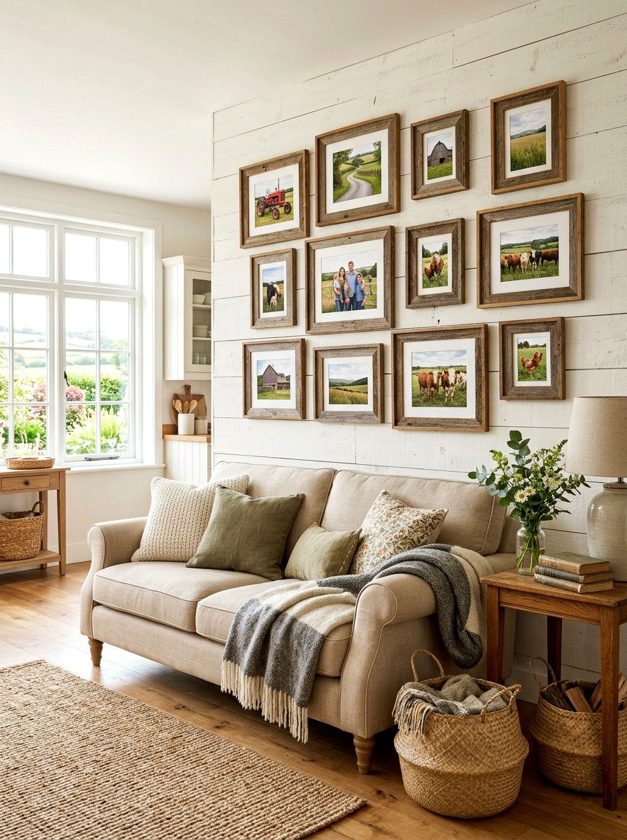 Rustic Farmhouse Photo Gallery - 30 family photo wall ideas