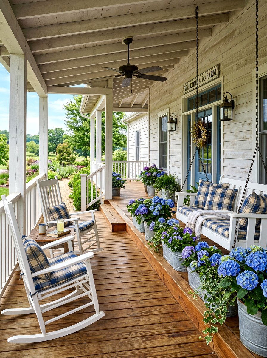 Rustic Farmhouse Porch - 30 exterior seating area ideas