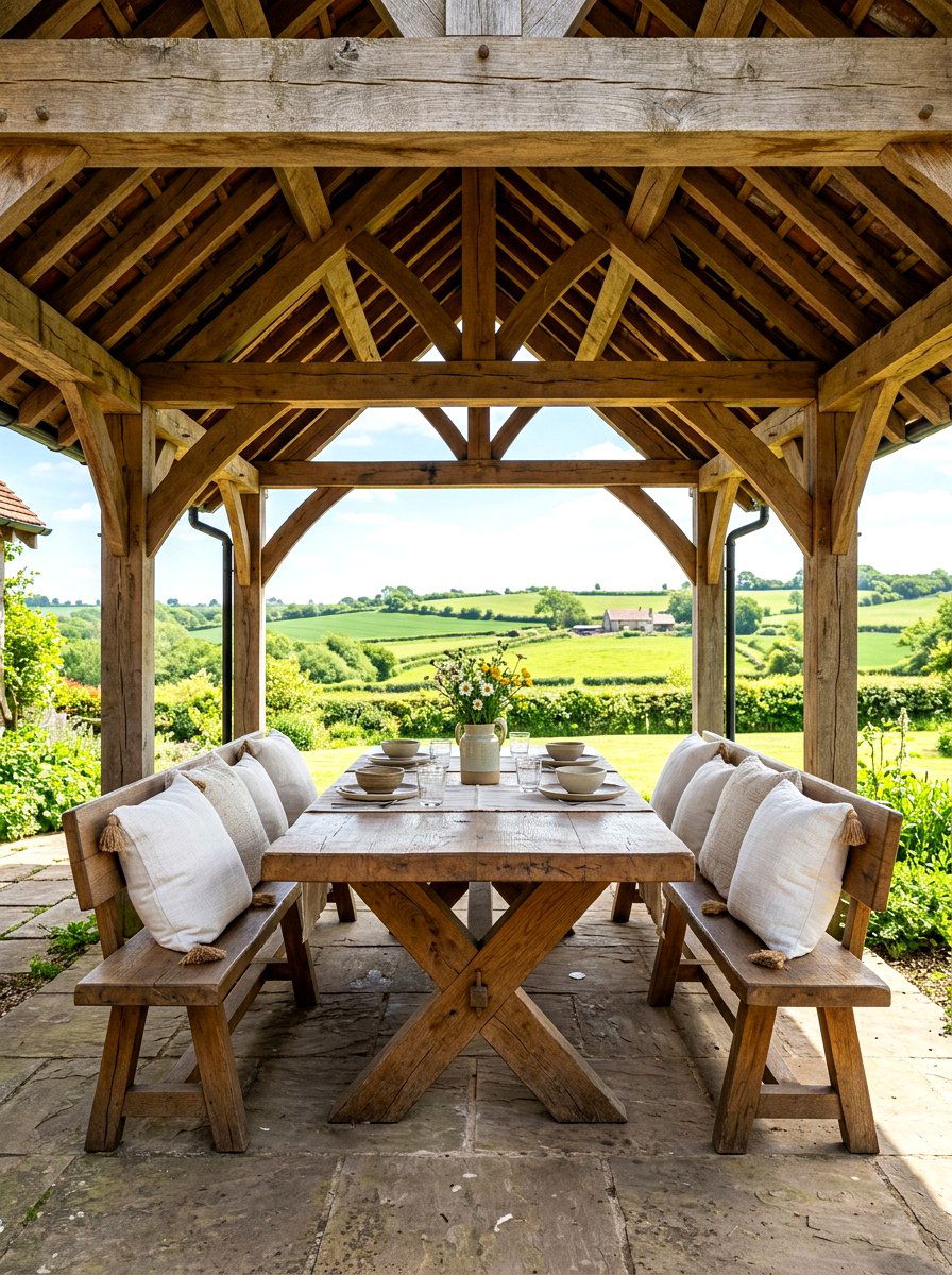 Rustic Farmhouse Seating - 30 gazebo seating ideas