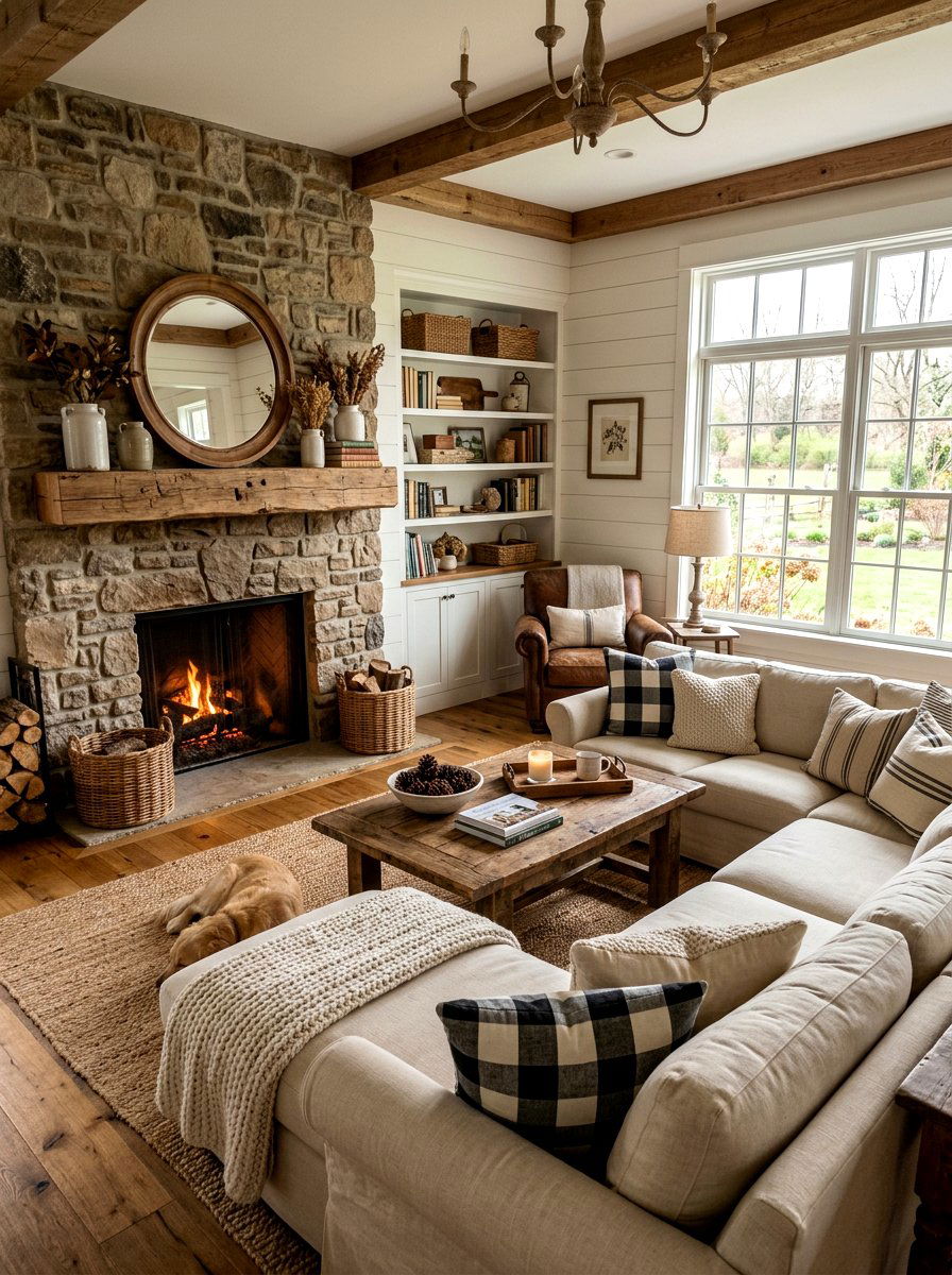 Rustic Farmhouse Sitting Room - 30 sitting room ideas