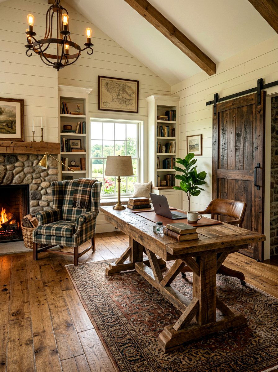 Rustic Farmhouse Study Room - 30 study room ideas