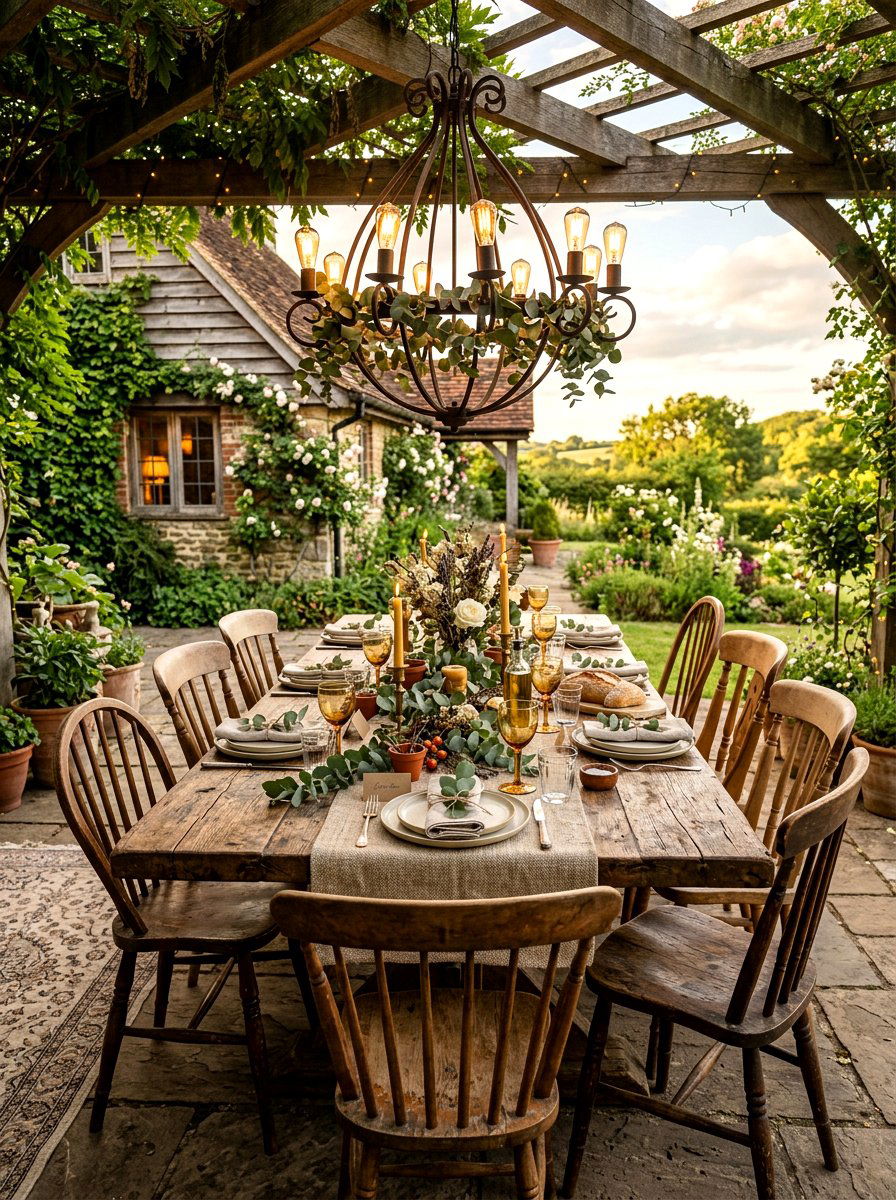Rustic Farmhouse Table Setting - 30 dinner party hosting room ideas
