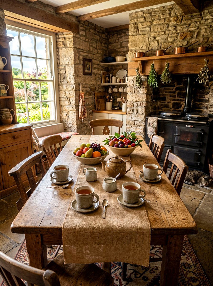 Rustic Farmhouse Tea Table - 30 English tea tablescape ideas
