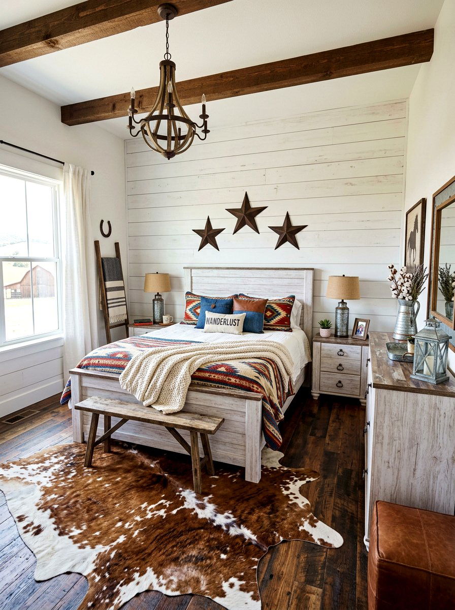 Rustic Farmhouse Western Bedroom - 30 western bedroom ideas