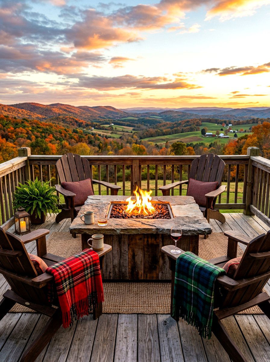 Rustic Fire Table - 30 deck fire table ideas