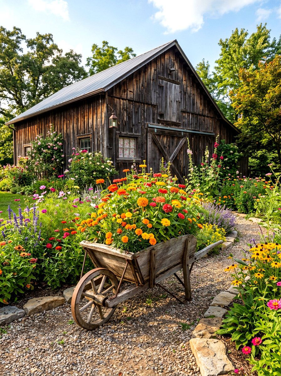 Rustic Flower Bed - 30 flower bed ideas