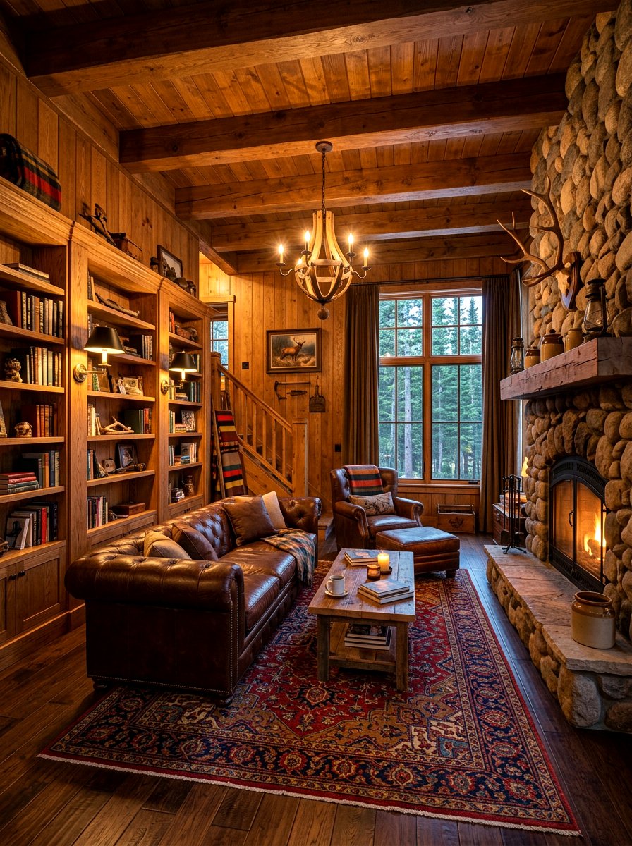 Rustic Forest Lodge Den - 30 vacation home vibe ideas