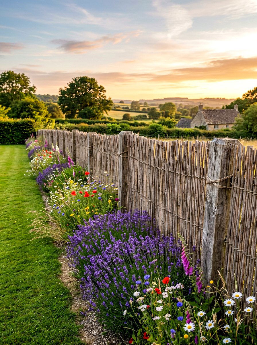 Rustic Garden Border Fence - 30 reed fence ideas