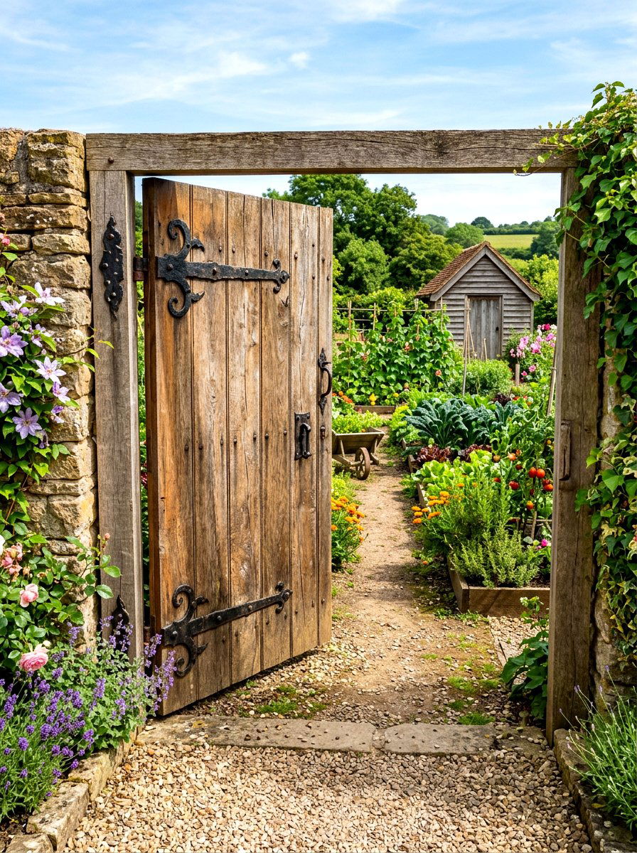 Rustic Garden Gate - 30 potager garden ideas