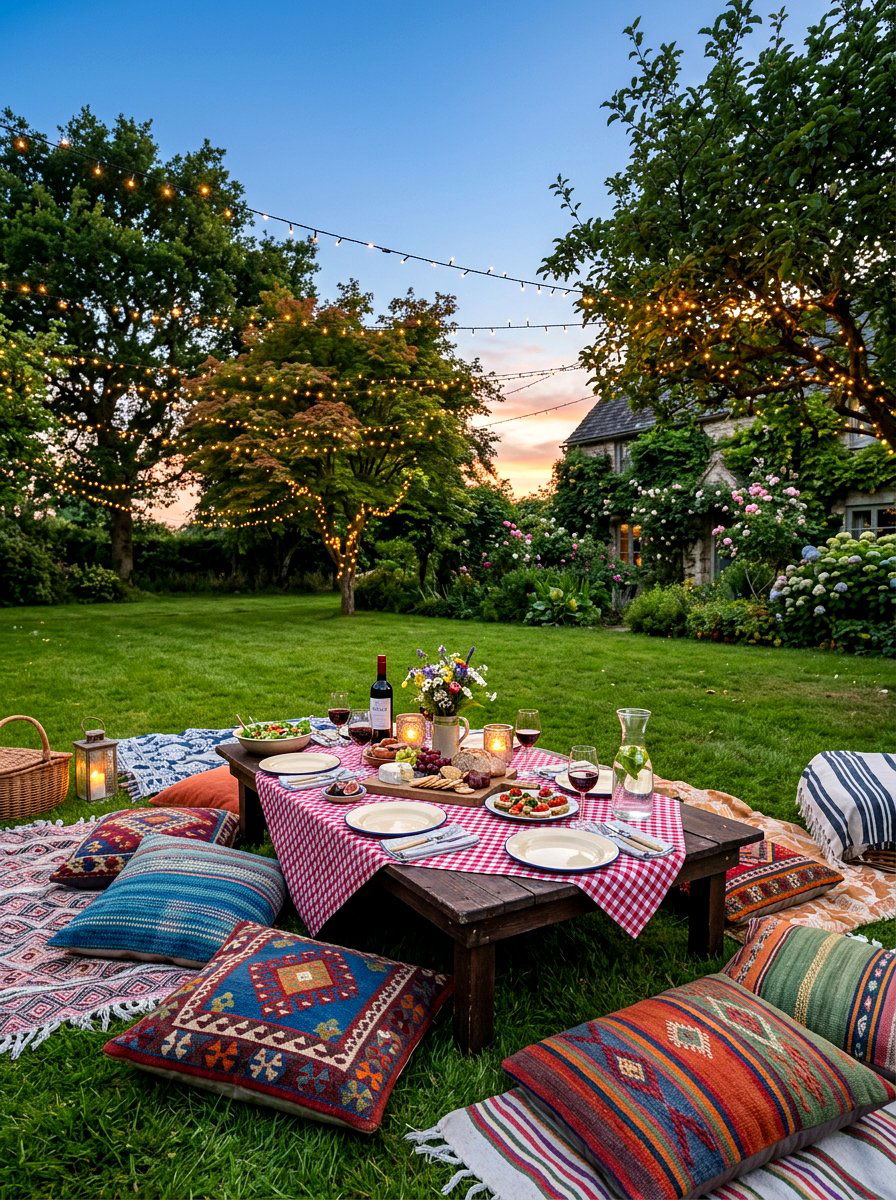 Rustic Garden Picnic - 30 casual dinner table ideas