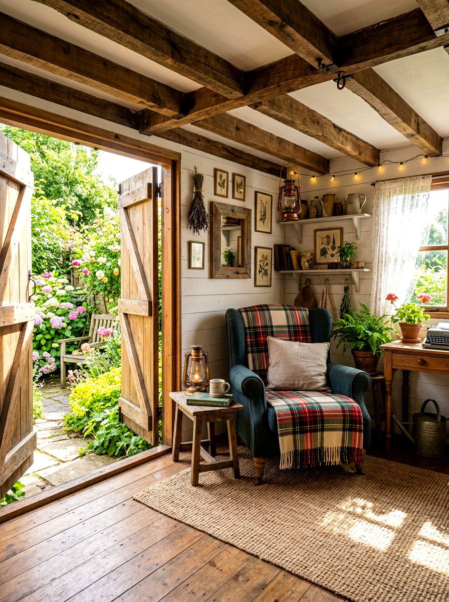 Rustic Garden Retreat - 30 she shed interior ideas