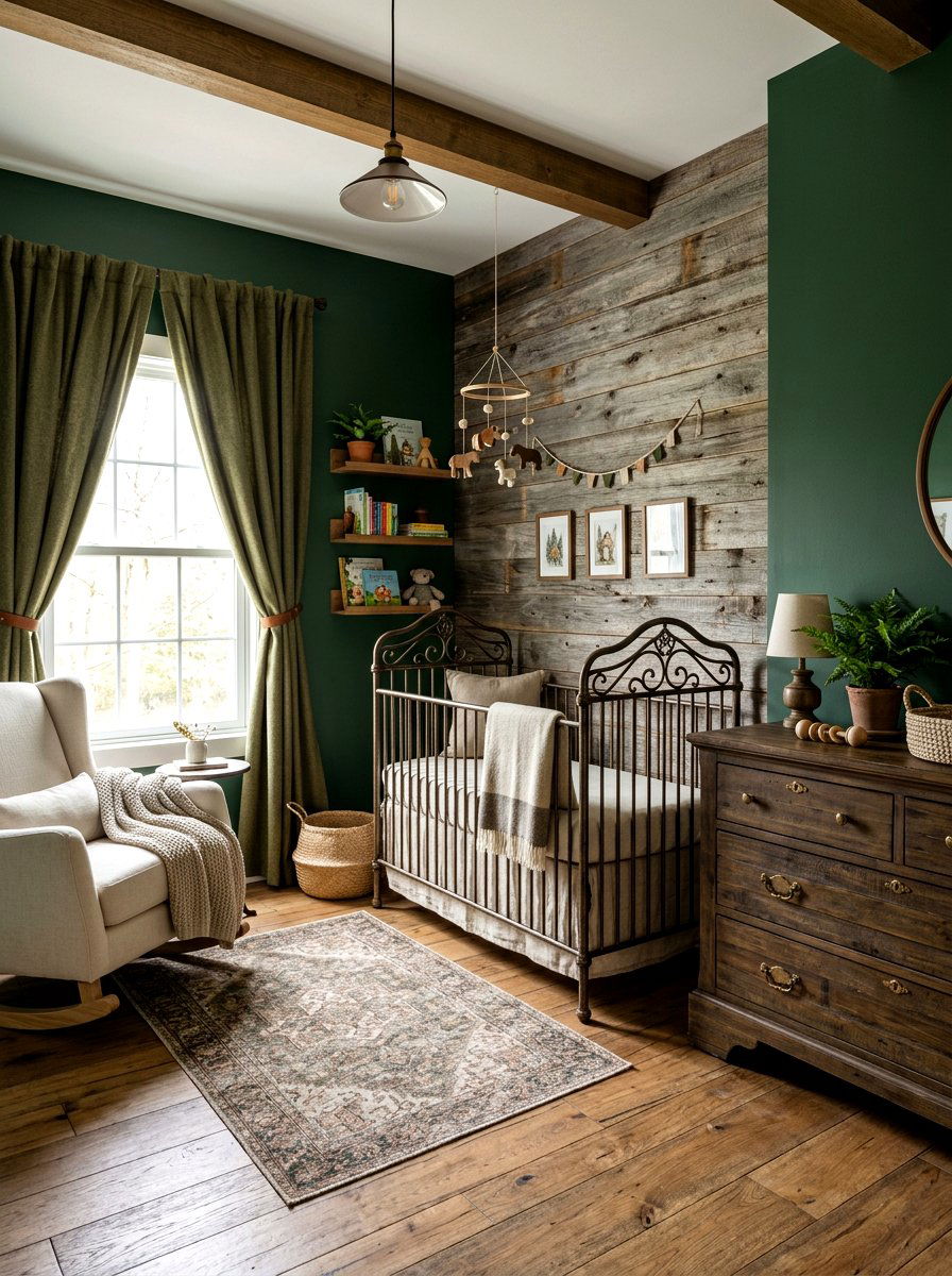 Rustic Green Nursery - 30 soft green nursery ideas
