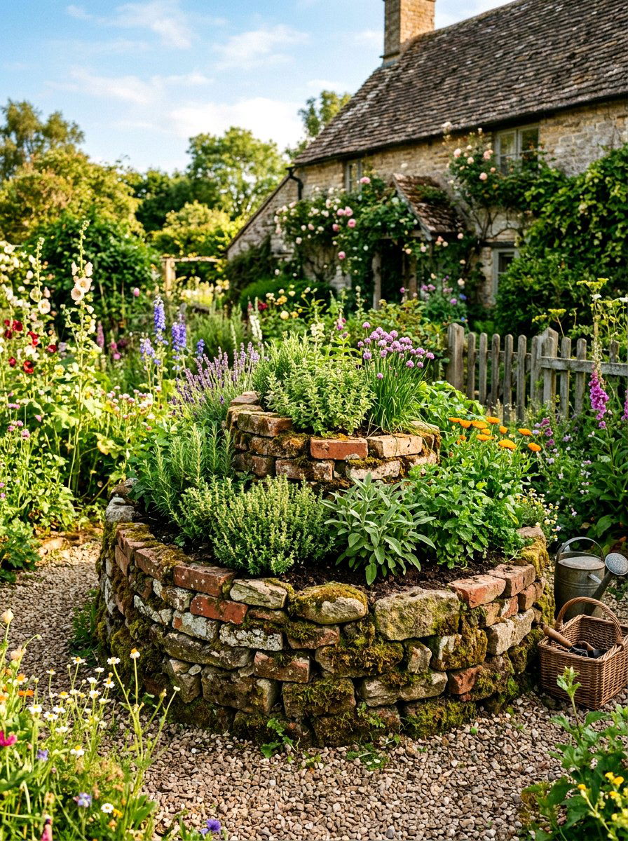 Rustic Herb Spiral - 30 backyard herb spiral ideas