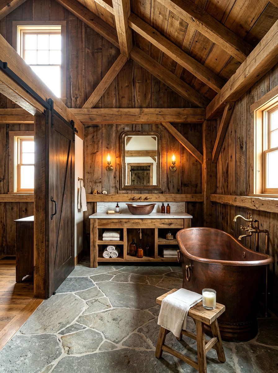 Rustic Horse Barn Bathroom - 30 equestrian decor ideas