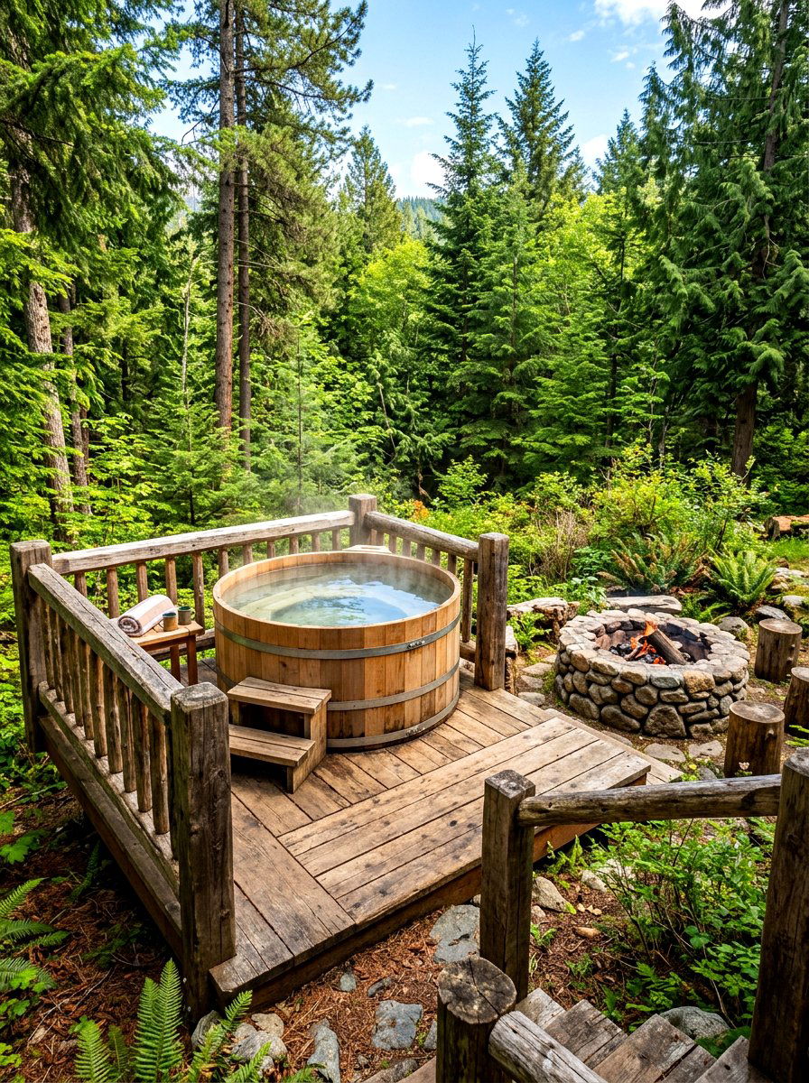 Rustic Hot Tub Deck - 30 hot tub deck ideas