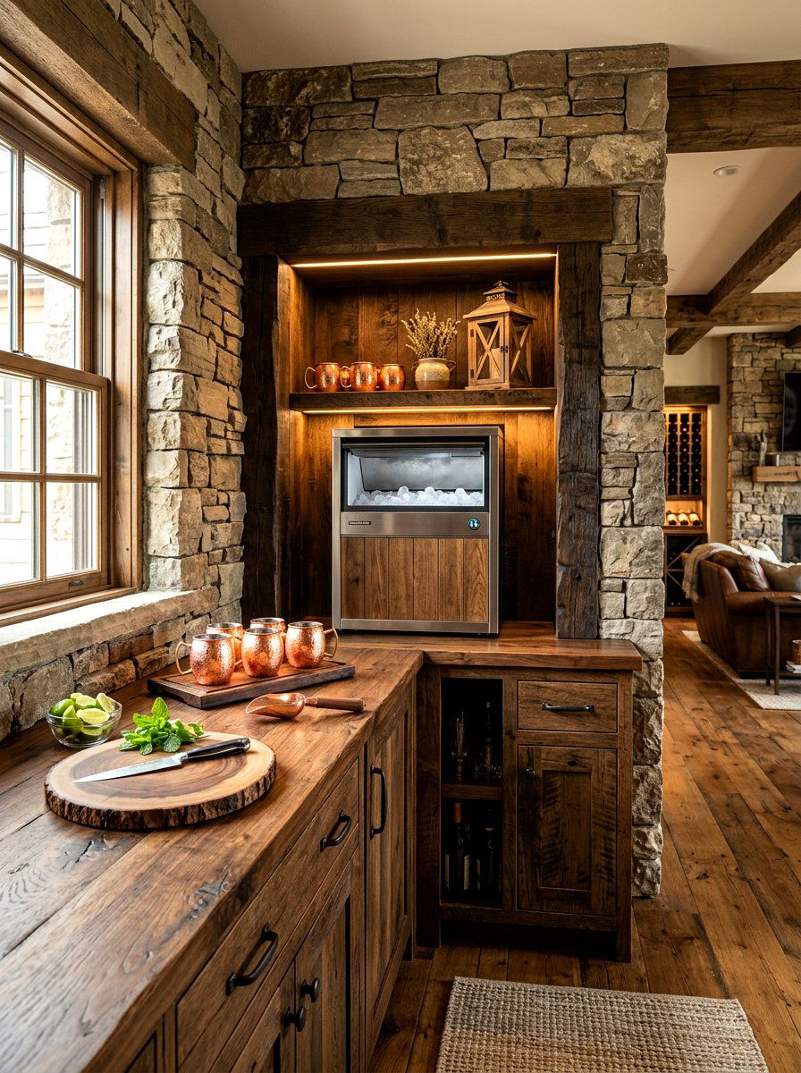 Rustic Ice Maker Nook - 30 ice maker nook ideas