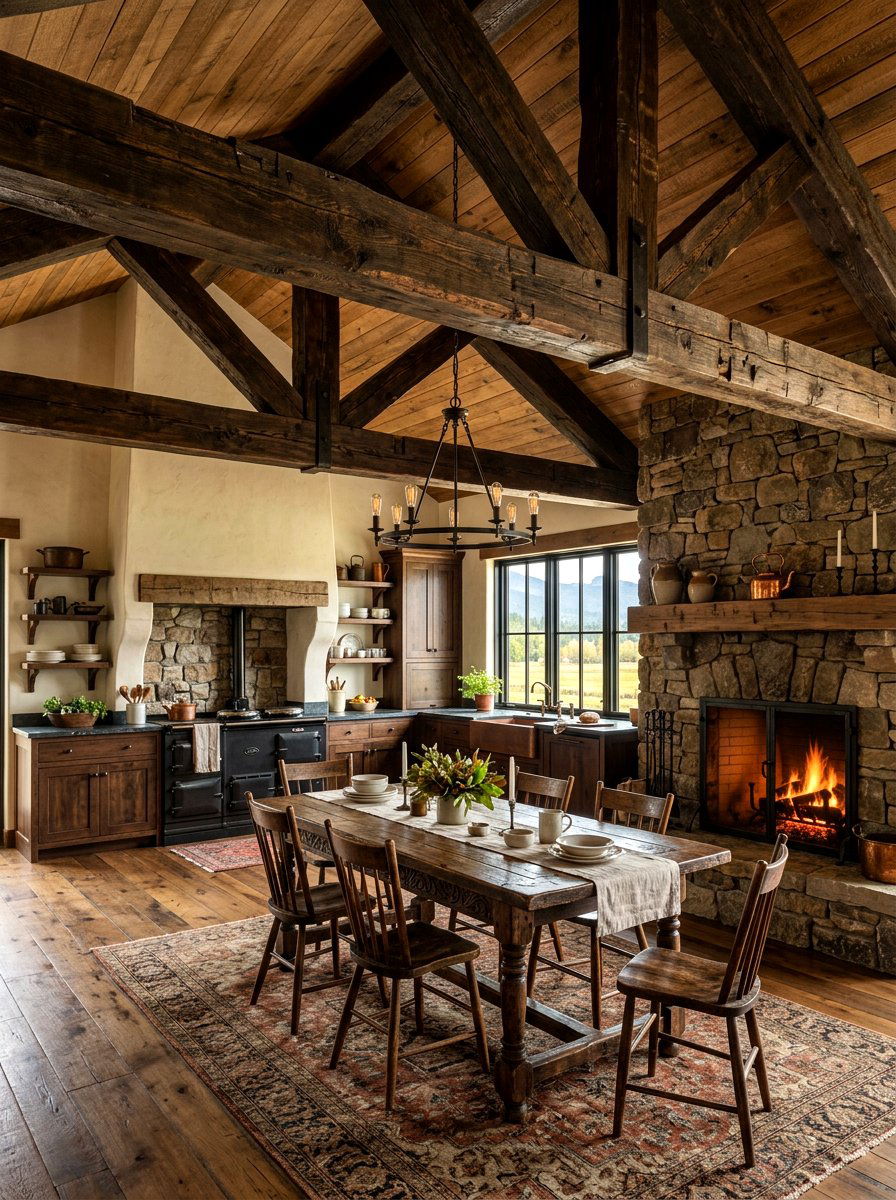 Rustic Kitchen Beams - 30 collected kitchen decor ideas