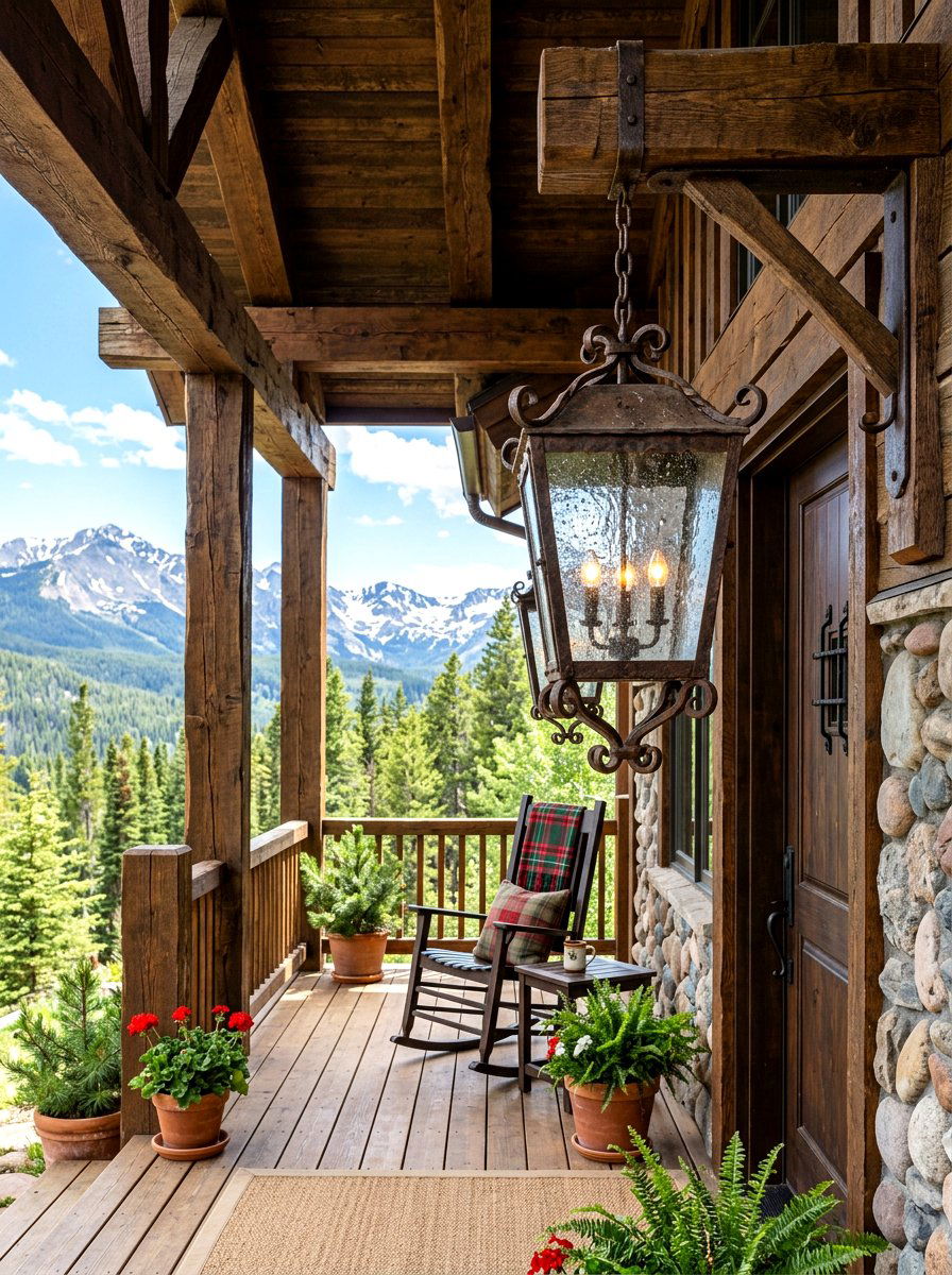 Rustic Lantern - 30 porch lighting ideas