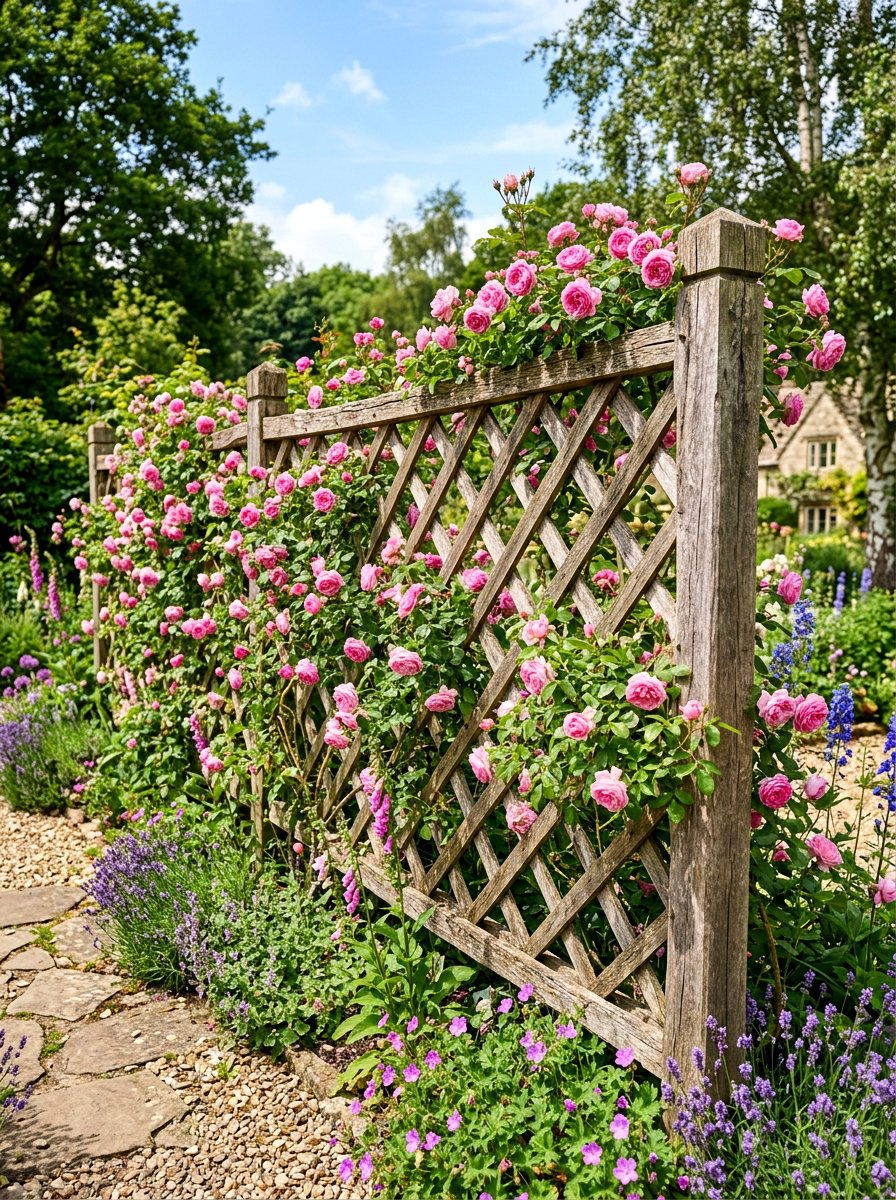 Rustic Lattice Fence - 30 rustic fence ideas