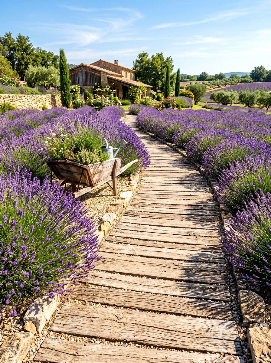 Rustic Lavender Walkway - 30 lavender walkway ideas