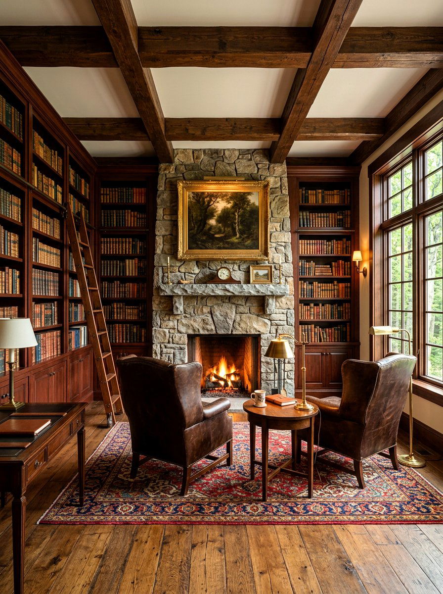 Rustic Library Room - 30 digital detox room ideas