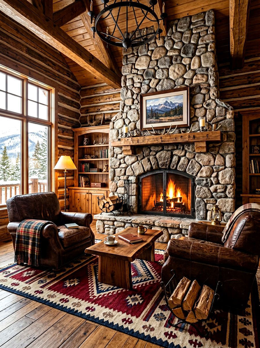 Rustic Lodge Hearth Room - 30 conversation seating ideas