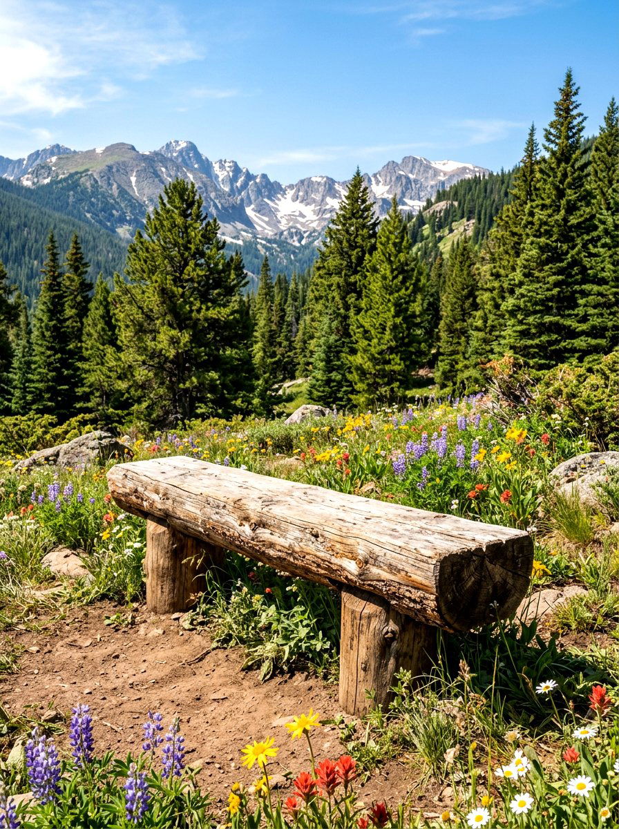 Rustic Log Bench - 30 garden reading bench ideas