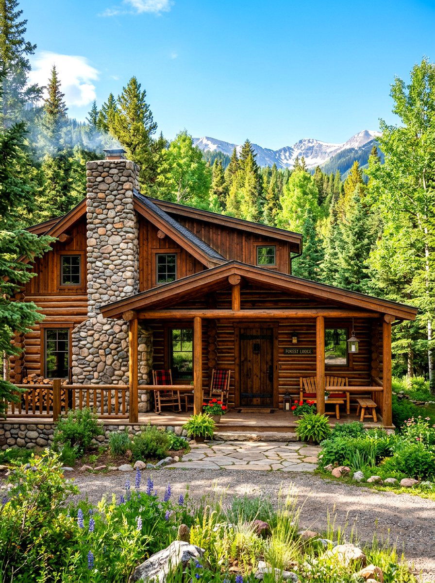 Rustic Log Bungalow - 30 bungalow exterior ideas
